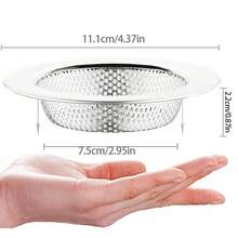 4.5 Inch 304 Stainless Steel Kitchen Sink Strainer, Fits Most Kitchen Sinks - Silver - View 4