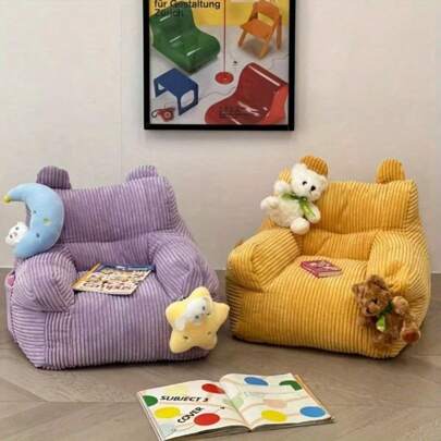 2025 年最新款 怠惰な人に最適な カートゥン可愛い リビングルーム用 読書用ソファ椅子 家庭用・学生寮・ベッドルーム・ベイウィンドウ用【人形はなし】