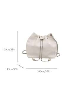 Women's Minimalist Bow Decor Chain Strap Crossbody Bag