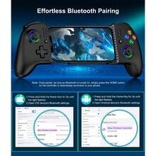 BEBONCOOL Controlador de juegos móviles, controlador de teléfono para iPhone/Android con joysticks programables/de efecto Hall y gatillos analógicos/luz ajustable/turbo para juegos portátiles - Negro - Ver 7