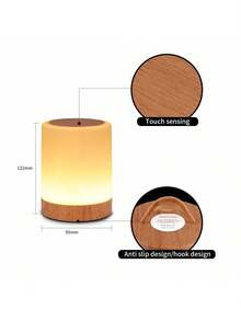 Luz LED portátil con sensor táctil, adecuada para niños y adultos, ayuda para la lactancia y el sueño, lámpara de enfermería recargable por USB, luz nocturna cálida, regulador de intensidad para el dormitorio, luz de sensor de movimiento AI para exteriores - Multicolor - Ver 7