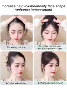 10inch Synthetic Centre Parting Bangs Hair Piece Cover Hair Loss And Increase Hair Volume Topper Hair Extension For Daily Use