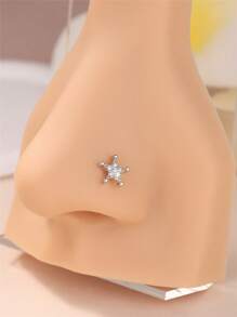 1 件/5 件可爱 L 形鼻钉戒指，适合女士女孩，独特蝴蝶花朵星星方晶锆石夏季金银色鼻环饰品派对和礼物 20G - L Shaped Pin - 查看 12