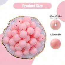 42 hạt silicon tròn 15mm dùng làm vòng tay, móc khóa, vòng cổ, phụ kiện trang sức và hạt silicon tròn đựng bút - Hạt gel silica - Xem 8