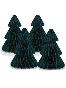 4/6pcs Decorative Folding Paper Christmas Trees, 5inch/6inch/7inch Honeycomb Paper Tabletop Ornaments For Christmas Party, Birthday Party, New Year And Other Occasions