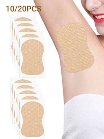 10/20片/包腋下吸汗垫夏季吸汗贴超薄隐形透气腋下吸汗贴一次性肤色腋下吸汗垫腋下汗腺汗液必备