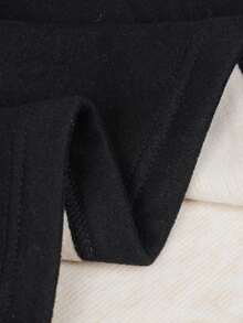 1pc Women Casual Wool & Silk Blend Knit Sweater, Versatile Base Layer, Warm For Autumn/Winter/Spring - Black - View 6