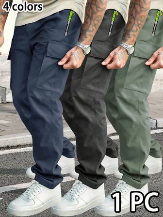 Herrbyxor med dragsko i midjan och dragkedjeförsedda fickor - Lätta vår-/sommarbyxor i polyester för löpning, träning och utomhusaktiviteter, Casual friluftsbyxor