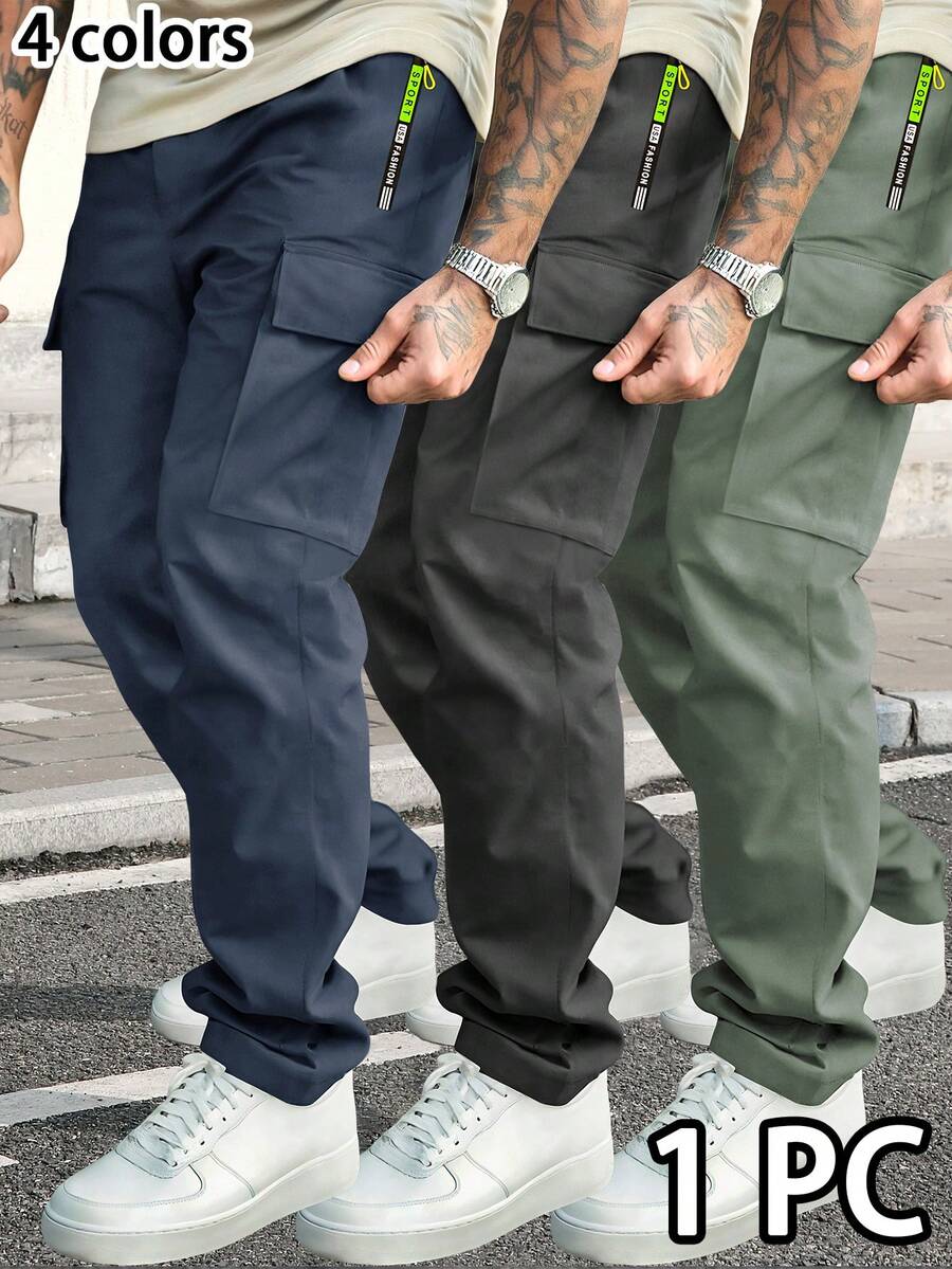Pantalones cargo casuales para hombre con cintura con cordón, bolsillos con cremallera, pantalones largos ligeros de primavera/verano para correr, entrenamiento y actividades al aire libre