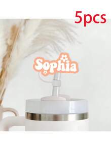 Custom Personalized Acrylic Name Cup Tag,Personalized Straw Cover Gift For Her, Custom Cup Topper Straw Topper With Name, Custom Name Cup Straw Cover,Custom Script Lettering For Tumbler Accessory, Creative Drinkware Decoration, As Birthday Gift,Warm Ambience,Home & Living,Customized Water Bottle & Cup Accessories - Straw Holder Name Tag - View 8