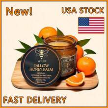 Wiuo Organic Grass-Fed Beef Tallow Balm With Honey - Handmade Moisturizer Soft, Smooth, Radiant Skin (2 Oz, Citrus)