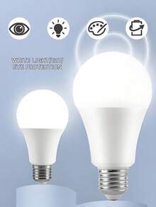 2/4/6/8pcs E27 12W LED Bulbs, Equivalent To 90W Incandescent, 6500K Cool White, 1200 Lumens Super Bright Bulbs, Suitable For Living Room, Kitchen, Bedroom And Office - 12W Light Bulb - View 2