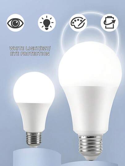 2/4/6/8pcs E27 12W LED Bulbs, Equivalent To 90W Incandescent, 6500K Cool White, 1200 Lumens Super Bright Bulbs, Suitable For Living Room, Kitchen, Bedroom And Office