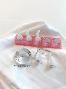 亚克力极光彩虹色矩形钻石形状美甲展示架，树脂水晶珠水钻复古韩国花朵激光 DIY 家居和户外女士母亲姐妹妻子女友婚礼美甲沙龙美容情人节使用