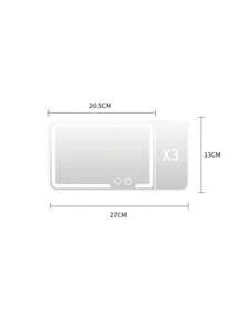 1倍/3倍放大倍率LED车载化妆镜，可充电，3种照明模式，亮度可调，带魔术贴绑带，适用于轿车、卡车、SUV - 送给女性/母亲的理想礼物，家居装饰，返校季必备