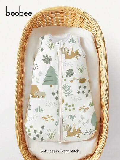 1pc Baby Sleeveless Sleep Sack, Suitable For 0-12 Months, Anti-Kick Sleeping Bag, Super Soft & Comfortable, Perfect Gift For Baby On Christmas, Halloween, Thanksgiving