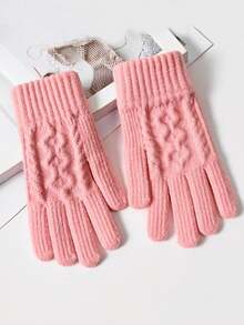 1双毛绒加厚保暖防寒户外触屏露指手套，适合年轻人针织手套，男女通用秋冬打字手套，休闲宽松款式，适合送朋友当礼物