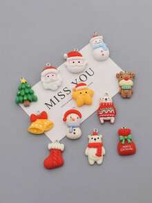 5/10/30pcs Christmas Cute DIY Craft Pendant, Suitable For Making Earrings, Bracelets, Necklaces, Phone Chains, Keychains And More Scenarios