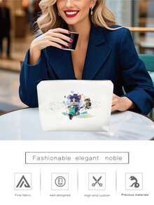 1 件俏皮有趣的青少年牙齿护理旅行袋 - “牙齿护理用品”帆布盒，内含牙刷、牙膏等 - 趣味教育设计 - 适合男孩和女孩，成人办公室礼品化妆包学校用品旅行必需品化妆包假日必需品化妆包化妆包化妆袋化妆收纳袋假日冬季豹纹腊肠犬女士礼物成人办公室礼品度假包学校巡航必需品女士盥洗包 - 白色 - 查看 2