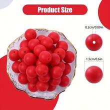 42 hạt silicon tròn 15mm dùng làm vòng tay, móc khóa, vòng cổ, phụ kiện trang sức và hạt silicon tròn đựng bút - Hạt gel silica - Xem 36