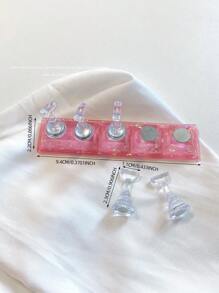 亚克力极光彩虹色矩形钻石形状美甲展示架，树脂水晶珠水钻复古韩国花朵激光 DIY 家居和户外女士母亲姐妹妻子女友婚礼美甲沙龙美容情人节使用