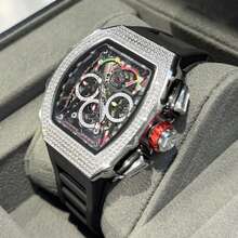 ONOLA JN302 Fashion Men's Barrel Shaped Mechanical Watch With Automatic Chain Hanging Hollow Tourbillon, Shining Decoration, Ideal Gift For Men