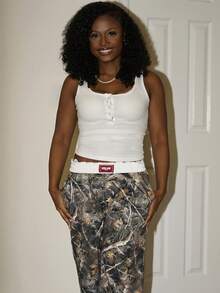 Steph T Casual All-Match White Cami Top With Deep U-Neck And Racerback-C