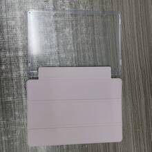 1 Stück Dreifach-Falt-IPad Hülle komplett transparent, schlanke Standhülle stoßfest und sturzsicher mit Stifthalter kompatibel mit Apple Tablet IPad 10.2/10.5 Zoll, Air 4/5/6/7, 10./11. Generation, Pro 11 Zoll, Air 11(M2), Air 13, Air 13 und Pro 11(M4) Modelle. Durchsichtige Rückseite mit hoher Transparenz für DIY Personalisierung - Pink