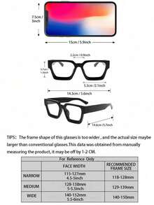 一副男士时尚简约现代风格透明眼镜，适合日常办公、阅读、节日礼物、户外旅行装饰，以及电脑、游戏、电视和移动设备，可用作眼镜配件。 - 無色 - 查看 7