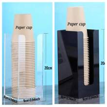 Ein Papierbecher-Halter für den Schreibtisch, Einweg-Becher-Extraktor und Becher-Aufbewahrungsbox. Raumdekoration. Transparent/Schwarz/Verschiedene Spezifikationen. Geeignet für: Wohnzimmer, Küche, Esszimmer, Café, Büro, Feiertage, Familienfeiern usw. Küchendekoration, Schreibtischdekoration. Weihnachtsgeschenke.