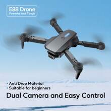 TOKQI E88 Drone Quadcopter, 720P HD Camera Light Flow Fixed Height Hover, One-Button 360° Stunt Flip, One Button Lifting, Entry-Level Folding Remote Control Dron Toy– Ideal Gift For Christmas, Halloween, And Thanksgiving.Thanksgiving.