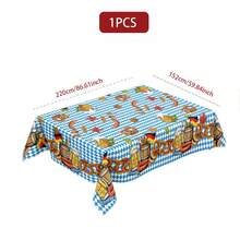 1/36 件慕尼黑啤酒节主题矩形和圆形桌布装饰，蓝白条纹、格子、柠檬、啤酒节标语、桶形图案，适合节日派对、家庭聚会、节日气氛装饰、厨房、餐厅、客厅、酒店宴会 - 格紋-熱狗啤酒 - 查看 10