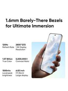 Realme 14 Pro+ 解锁手机 8GB+256GB / 12GB+512GB 全球版，AI 5G LTE，安卓 15 智能手机，骁龙 7s Gen3 处理器手机，6000mAh 长寿命电池，80W 快速充电 - 灰色 - 查看 3