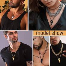 PROSTEEL Stainless Steel Shark/Octopus/Wolf Tooth Necklace For Men Women, Black/Gold/Silver Tone, Punk Rock Necklace, 22inch-24inch Adjustable, Come With Box-389426 - 03WolfTooth-黑色 - 查看 3
