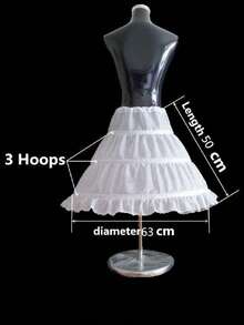 Toddler Baby Girl's Petticoat Single Layer Solid Color Ruffle Fashion Underskirt Wedding Accessories - 白色 - 查看 4