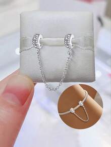 1PC Fashionable Love Zirconia Beads Charms Fit For Women Bracelets Bangles DIY Jewelry Making And Daily Outfit Matching Jewelry Decoration For Girls