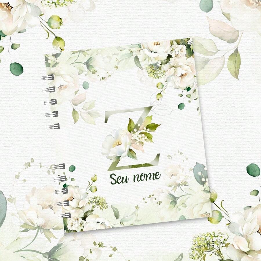 Personalized A5 Floral Notebook With Initial And Name - Z - View 1