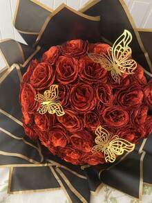 48 件金色蝴蝶装饰 3D 蝴蝶墙饰、蝴蝶派对装饰、生日装饰、蝴蝶工艺品、蛋糕装饰、墙贴房间装饰，适合婴儿、女孩和儿童