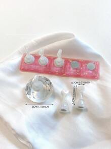 亚克力极光彩虹色矩形钻石形状美甲展示架，树脂水晶珠水钻复古韩国花朵激光 DIY 家居和户外女士母亲姐妹妻子女友婚礼美甲沙龙美容情人节使用