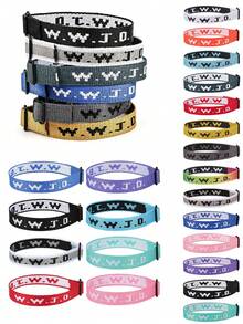 Wipaka Bộ 6/8/14 vòng tay Thiên Chúa giáo WWJD dành cho nam nữ, Vòng tay Thiên Chúa giáo WWJD số lượng lớn, Vòng đeo tay có thể điều chỉnh - Vòng tay Chúa Jesus sẽ làm gì - Nhiều màu - Xem 1