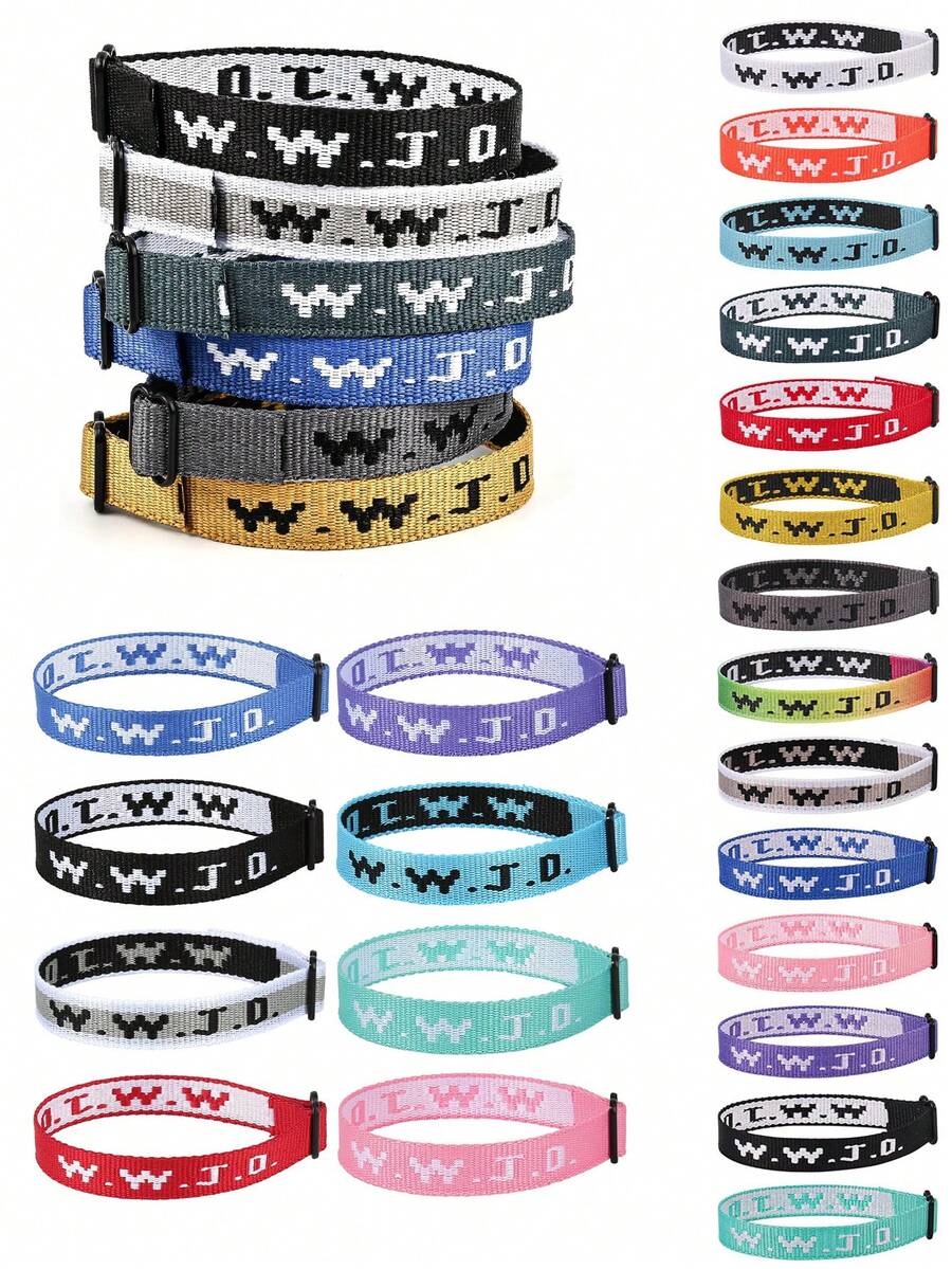 Wipaka Bộ 6/8/14 vòng tay Thiên Chúa giáo WWJD dành cho nam nữ, Vòng tay Thiên Chúa giáo WWJD số lượng lớn, Vòng đeo tay có thể điều chỉnh - Vòng tay Chúa Jesus sẽ làm gì - Nhiều màu - Xem 1