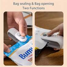 SOKANY Mini Snack Bag Sealing Machine, Food Storage Sealing Machine, Portable Sealing Machine.Cut And Seal 2 In 1, With A Chip Cutter.USB Rechargeable Sealing Machine, Two Functions, Dual-Purpose Bag Sealing/Bag Opening, With Magnetic Suction At The Bottom, Can Be Used As Refrigerator Stickers, Suitable For Household Hot Fans, Sealing Machines, And Thermal Vacuum Sealing Machines.