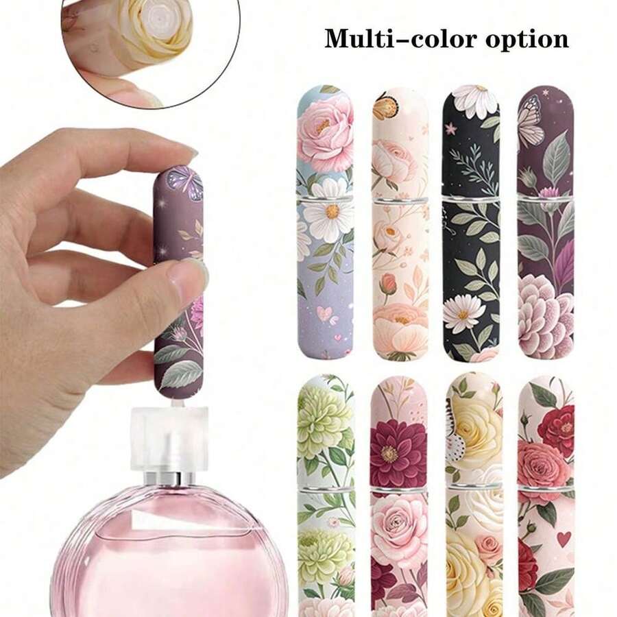 X Milania 1pc 5ml New Butterfly Lovely Printed Perfume Bottle, Small Portable Travel Bottom Direct Filling Spray Bottle, Delicate Spray, Spray Evenly, A Variety Of Print Models To Choose From, Spray Bottle Can Be Reused, Bottom Fill Perfume Design, Carry Around Anytime, Anywhere Use, A Variety Of Styles, Suitable For Use On Various Occasions, For Girlfriend, Friends, Mother, Women's Perfume Spray Bottle - 彩色 - 查看 1