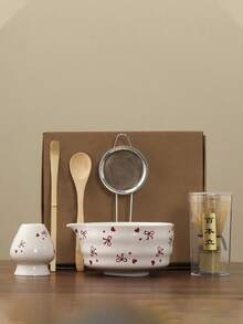 1/6pcs Japanese Matcha Tea Set, 530ml Capacity, Includes Cute Bow Matcha Bowl And Matcha Whisk, Suitable For Making Matcha Latte, Gift For Matcha Lovers - Multicolor - View 17