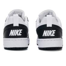 Giày thể thao Nike Court Borough Low Recraft GS, kiểu dáng thường ngày, nhẹ, có đệm, giảm sốc, chống trượt, cổ thấp, có logo, thích hợp cho phòng tập thể dục, trường học, hàng ngày, dành cho thanh thiếu niên, màu trắng DV5456-131 - Đen và trắng - Xem 4