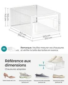 SONGMICS Shoe Boxes - trắng - Xem 5