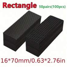 20 piezas/40 piezas/100 piezas Sujetadores rectangulares para alfombras, fijadores de alfombra de coche adhesivos por ambos lados, almohadillas antideslizantes para alfombras de piso del hogar, cierres de gancho y bucle