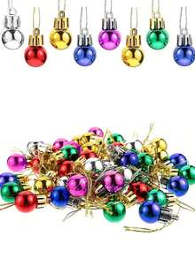 20/10 Stücke Mini Weihnachtskugeln, bunte runde Weihnachtsbaum Dekorationen, Hängedekoration, für Weihnachtsbaum, Kranz, Fenster, Garten, Feiertagsparty, Weihnachtsdekoration