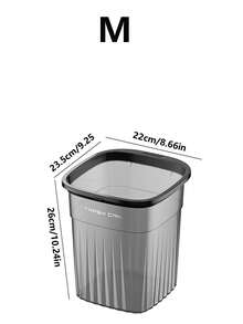 1pc Household Garbage Bin, Large Plastic, Transparent, High Aesthetics Garbage Bin, Bathroom, Kitchen, Living Room Garbage Bin, Thick Paper Basket Garbage Bin