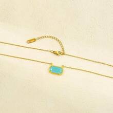 Birthstone Necklace For Women 14k Gold Plated Preppy Oval Stone Necklaces   Pendant Necklaces Birthday Gifts For Women Mom Wife Friends-307968 - 三月-海藍寶石 - 查看 7